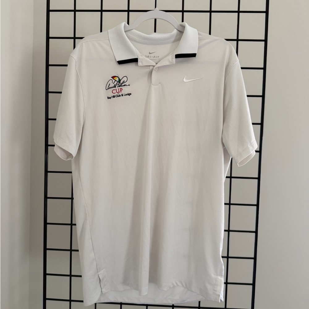Nike White Men's Polo Shirt with Embroidered Logo